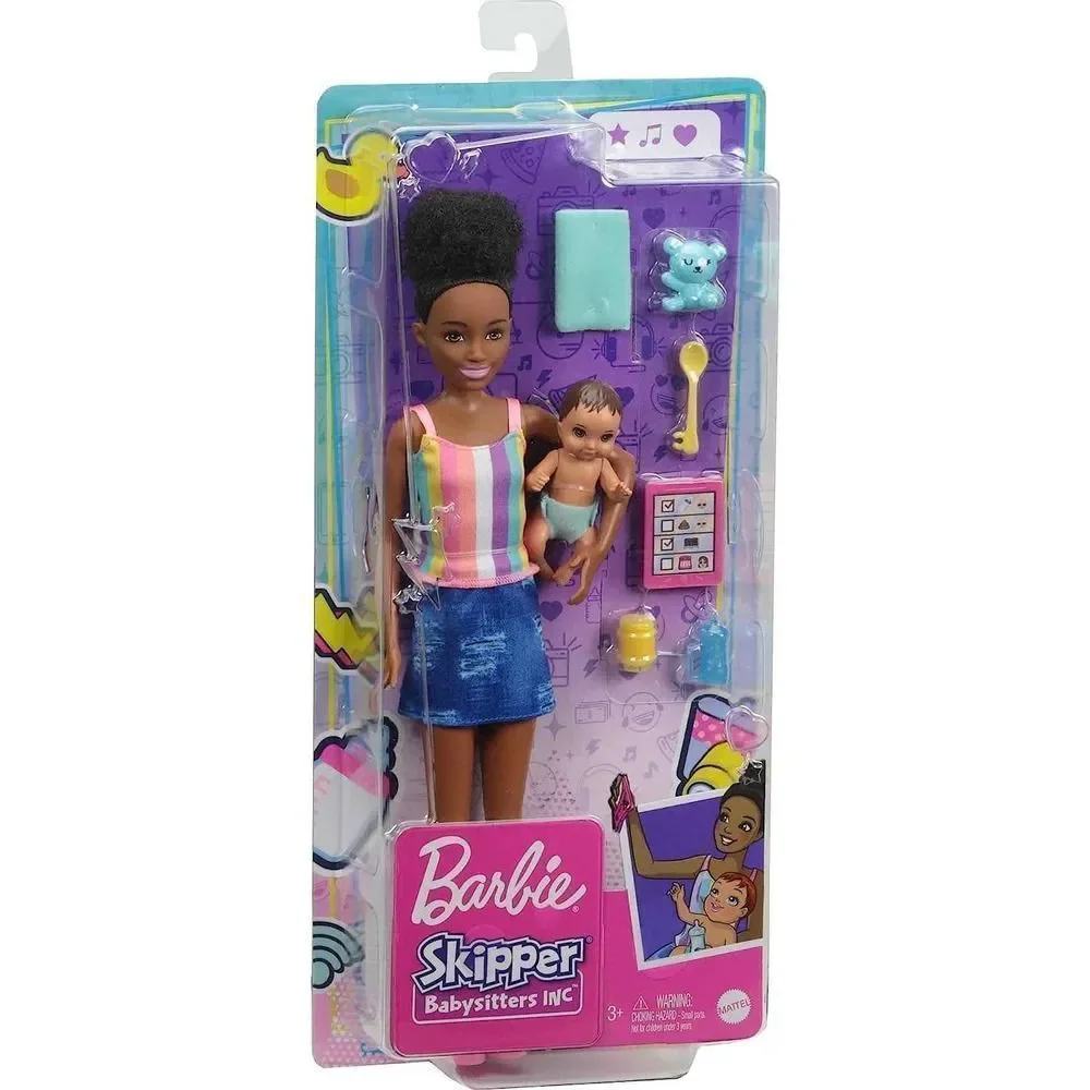 Barbie Skipper Babysitters Inc. Doll & Accessories Set with 9-in  Baby Doll &